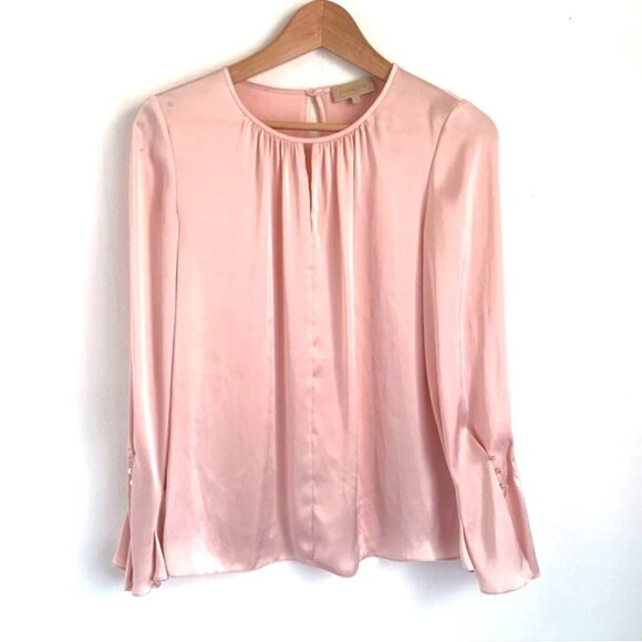 Vintage 90s Y2K Ports Pink Satin Blouse - Picture 9 of 9